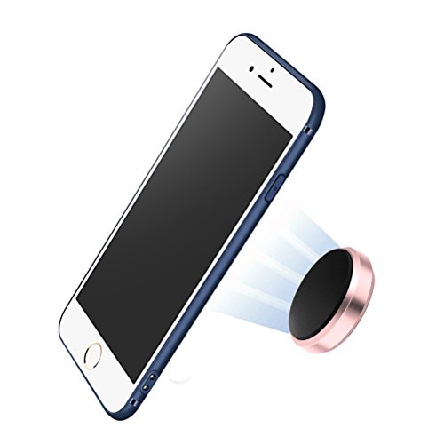 Ultra Slim Magnetic Car Mount Holder, Cos2be Universal Stick On Flat Dashborad Car Mount Phone Holder, Fit for iPhone 8 X 7 6 6s 6s Plus 5S Samsung etc Any Model Mobile Phone or Gps Unit (rose gold)
