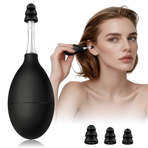 Ear Pressure Relief Suction Device - Airplane Ear Tinnitus Relief, Ear Ache Pain Relief Through Inner Ear Pressure Balance, Migraine Ear Pressure Relief Tool, Reduces Tension (Black)