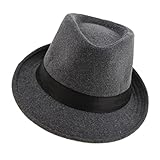 Sombrero Fedora, Estilo Caballero, Trilby, Gánster, Mafioso, Plegable, Vintage, Estrecha, Adecuado para Hombres, Regalo, Día, Gris, como se Describe