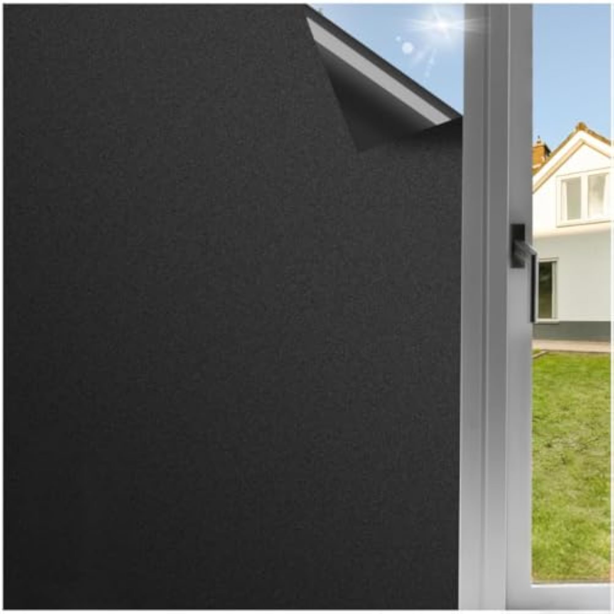 Total Blackout Window Privacy Film, Removable Sun Control