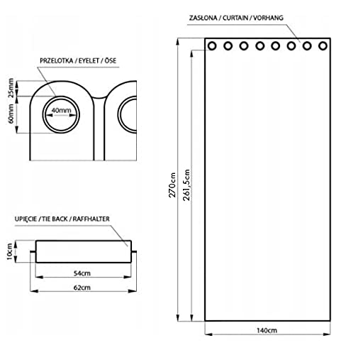 AmeliaHome - Tenda effetto velluto, 140 x 270 cm