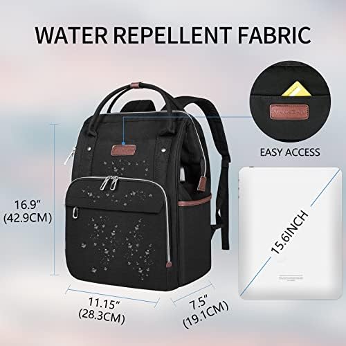 VANKEAN Laptop Backpack for Women Men 15.6 Inch Stylish Computer Work Backpack, Waterproof College Casual Daypack Backpacks with USB Port & RFID Blocking, School Bag Business Travel Backpack, Black 2 VANKEAN Laptop Backpack for Women Men 15.6 Inch Stylish Computer Work Backpack, Waterproof College Casual Daypack Backpacks with USB Port & RFID Blocking, School Bag Business Travel Backpack, Black