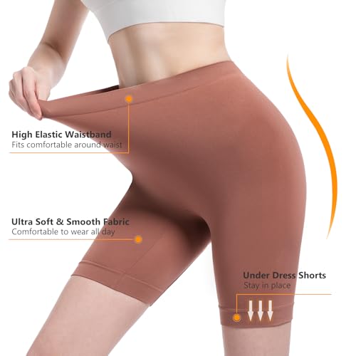 Image of Geronmine Women's Slip Shorts for Under Dresses Anti Chafing High Waisted Seamless Smooth Shorts