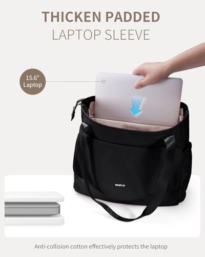 Image of ECOHUB Tote Bag for Women Work Tote Bag with Laptop Compartments Lightweight Shoulder Bag Handbag for Travel College Teacher