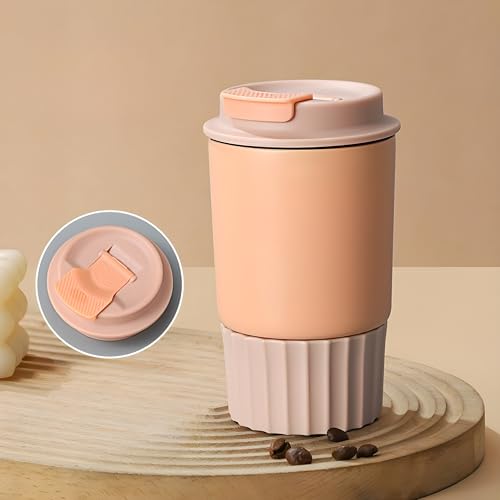 Image of Motka 380ml Stainless Steel Vacuum Insulated Tumbler | Double Wall Travel Mug with Lid | Leakproof Coffee Cup for Hot & Cold Drinks | Portable Sipper |Thermos Flask Outdoor Car & Office (Rouge Powder)
