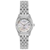 Citizen Orologio al quarzo da donna, in acciaio inossidabile, bracciale argento, quadrante bianco, orologio al quarzo