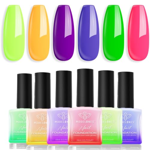 modelones Nail Strengthener and Growth Blue Green Nail Polish Nail Hardener Extra Strong and Growth Nail Growth Polish Nail Art DIY Manicure Gifts DIY Salon