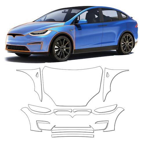Pre Cut Paint Protection Film Clear Bra PPF Decal Film Kit Compatible for Tesla Model X 2022-2025 Front and Hood,Transparent Protective Self Healing Invisible Car Vinyl Wrap Film