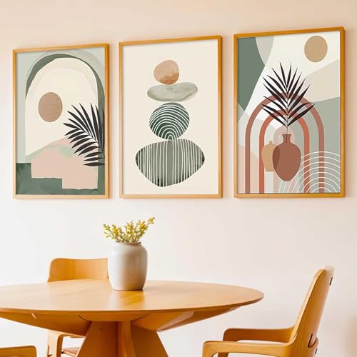 Image of Kalit Kala Decor Home Decor Boho Painting Decorative Wall Art poster With Frame For Living Room Bed Room Hotel Wall Decor Digital Reprint Set of 3 (19X25 inch)