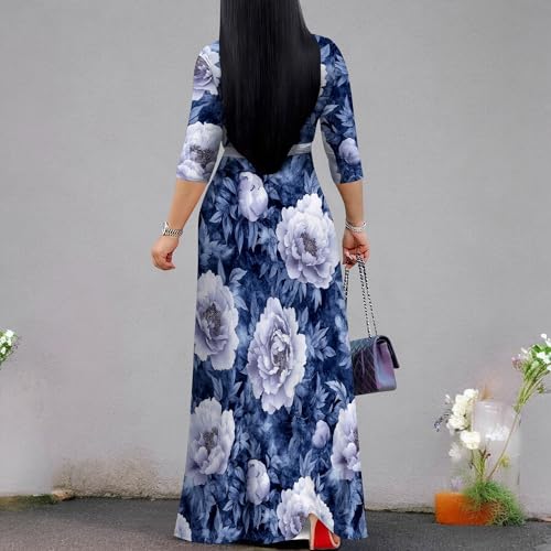 Image of PinkPatty Plus Size Maxi Dress for Women 3 /4 Sleeve Casual Long Dress