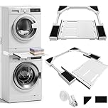 Kit Sovrapposizione lavatrice asciugatrice,supporto lavatrice asciugatrice,Telaio intermedio con filo stendibiancheria, telaio di collegamento
