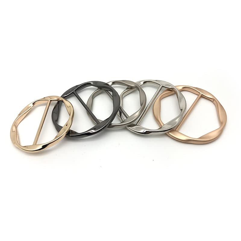 Image of 6pcs Scarf Ring Clip Metal T Shirt Clips Metal Circle Buckle Clothing Ring Wrap Holders Tie for Women Scarves Clasp
