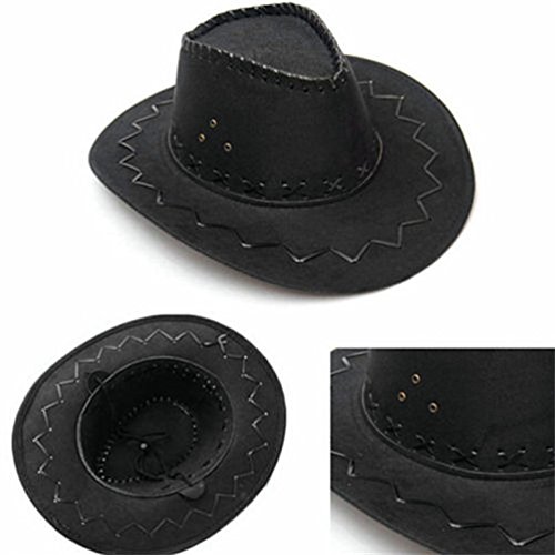 Nykkola Cowboy Hat Western Cowboy Hat For Men And Women Wide Brim Suede Cowboy Hats Authentic Gunslinger Hat Unisex Felt Cowboy Hats Black #TOP3