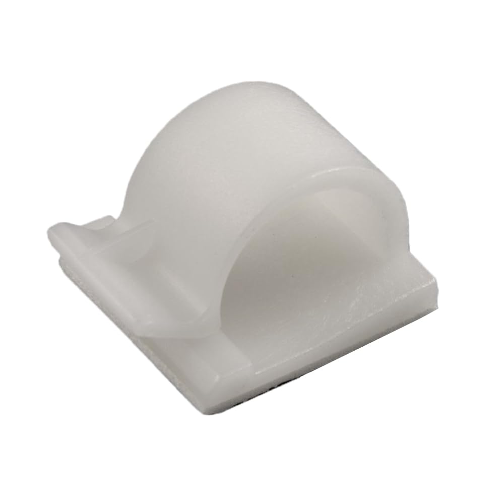 50x SELF ADHESIVE NYLON CLIPS FOR CABLE,WIRE,CONDUIT, NATURAL BLACK 16MM, 25MM, 28MM (16mm x 16mm (Hole Size 6.3mm), Natural)