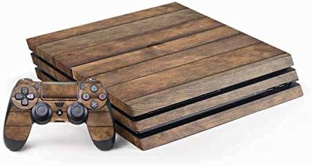 Skinit Decal Gaming Skin Compatible with PS4 Pro Console and Controller Bundle - Originally Designed Early American Wood Planks Design