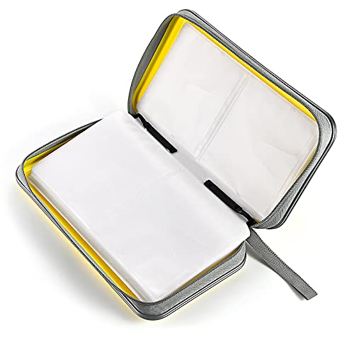 Liovode Dvd Case, 96 Capacity Cd Case Portable Cd Case Holder Storage Hard Plastic Dvd Cd Wallet Holder Organizer For Car(Yellow) #TOP3