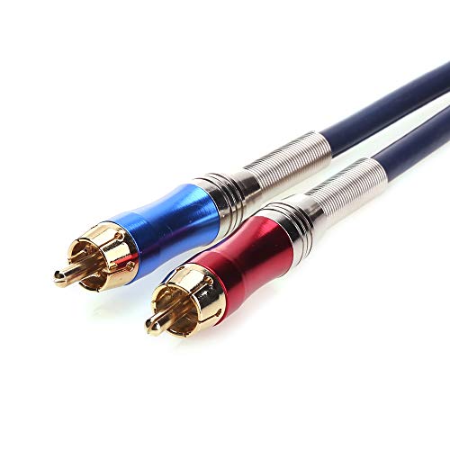 Disino Dual 1/4 Inch Ts To Dual Rca Stereo Audio Interconnect Cable Patch Cable Cords -6.6 Ft #TOP7