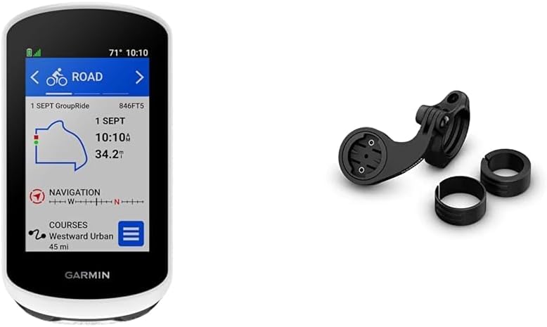 Garmin Edge® Explore 2, Easy-to-Use GPS Cycling Navigator, eBike Compatibility, Maps and Navigation, with Safety Features & 010-12563-02 Edge Mountain Bike Mount