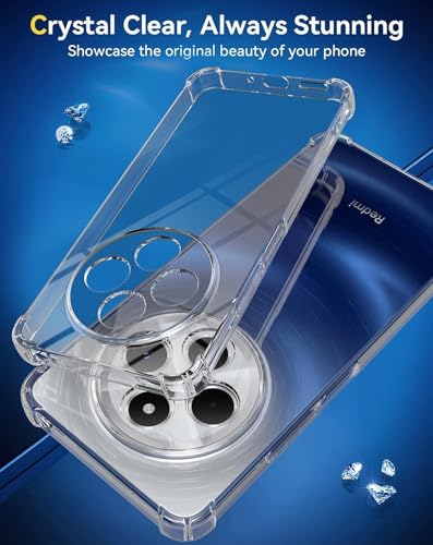 Image of BOXXO Flexible Back Cover for Mi Redmi A4 5G | Back Cover Transparent Clear Shockproof Case Four Corner Protection | Slim Protective Mobile Phone Cover for Mi Redmi A4 5G