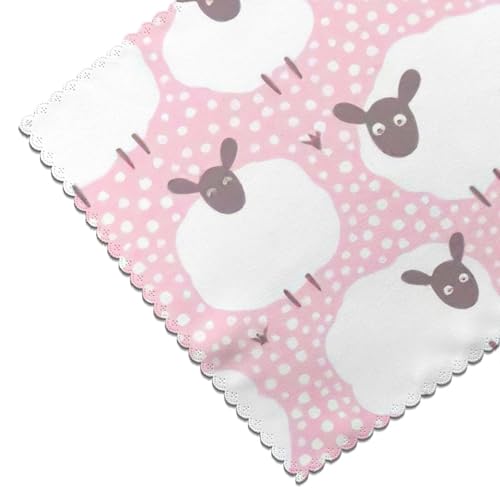 Set de table en polyester durable aux finitions soignées rose - 7