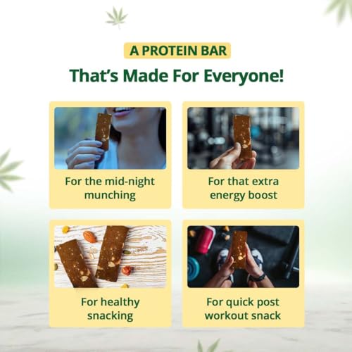 Image of Hampa Hemp protein Bar 50g | 3 Different Flavour | 10g Plant Protein | No Whey, Vegan Friendly | No Added Sugar, Sweetened with Dates | Anytime Snack with Edestine Protein | Pack of 12