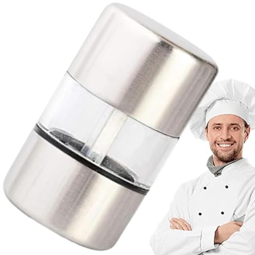 Molinillo de molino de pimienta | Manual de acero inoxidable Grillador de sal de acero recargable | Shakers Moleras portátiles y amigables para los viajes para el hogar, restaurante, campamento pequeñ
