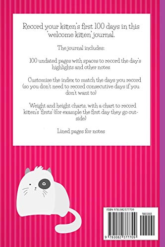Kitten's First 100 Days: New kitten owner's journal, log book for recording kitten training and kitten development. Kitten journal gift for new kitten owners. - Image 2