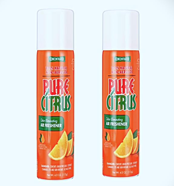 Pure Citrus Air Fresher Spray 4.0 oz x 2 = 8Oz (Pack of 02)(Orange)