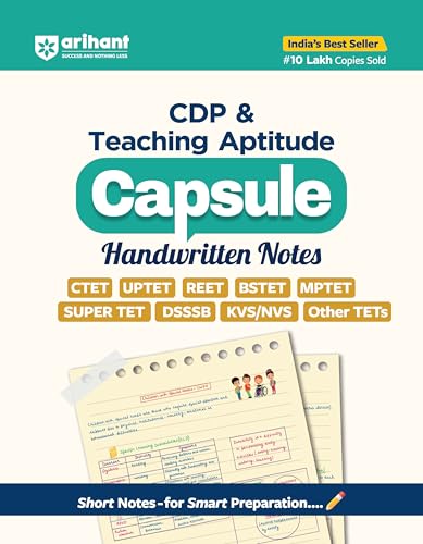 Arihant CDP and Teaching Aptitude Capsule Handwritten Notes Exam 20025| Book for SSC, Railway, Banking, Police, AFCAT, DSSSB, IB, CSAT & Govt Exams | ... with Tricks and Formulas | English Medium