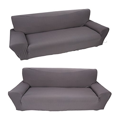 Housse de canapé 3 places extensible infroissable grise souple