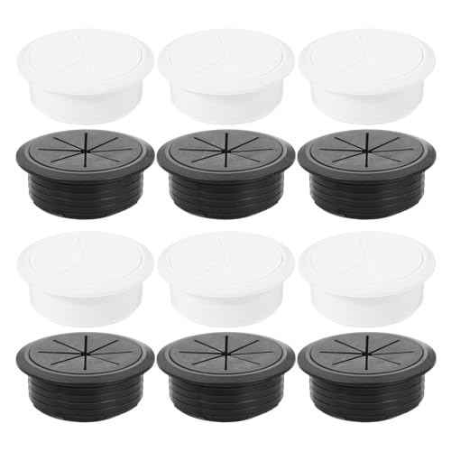 Tapas para pasacables de escritorio PRETYZOOM redondas con 20 piezas de plástico para mesas 2