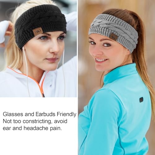 Ymomode Knit Winter Ear Warmer Headband (Black) - image 4