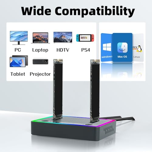 M.2 NVMe SATA SSD Cloner Dock con USB 3.2 Gen 2X2 miniatura 2
