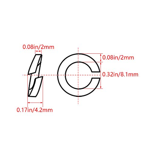 MroMax M8 Spring Washer, 20pcs Copper Split Lock Washers, 0.31" Inner Diameter Sealing Ring Washers for Electrical Connectionsc - Image 4
