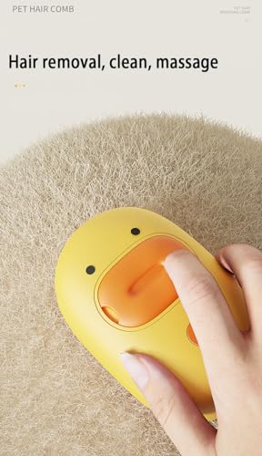Image of Steam Cat Brush Dog Brush for Shedding Rechargeable Cat Brush Unique Pet Brush (yellow)