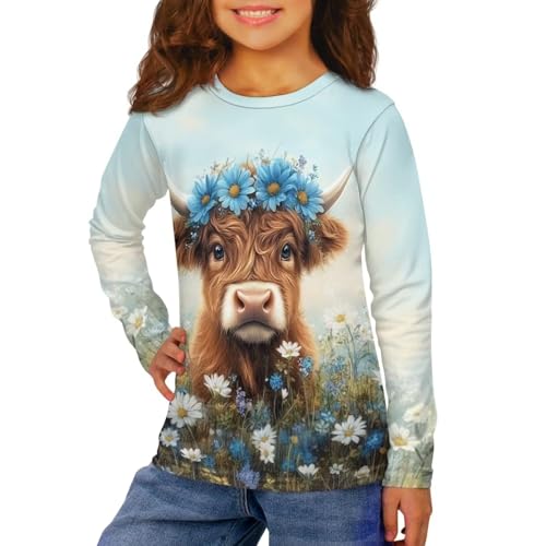 Image of Uourmeti Girls Graphic Tees Long Sleeve T Shirts for Teens Casual Tshirts Junior Sportswear Fall Tops