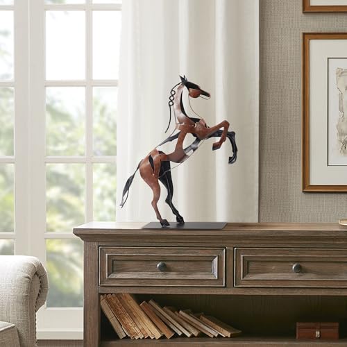 Estatua de Caballo de Metal Hecha a Mano y Pintada miniatura 5