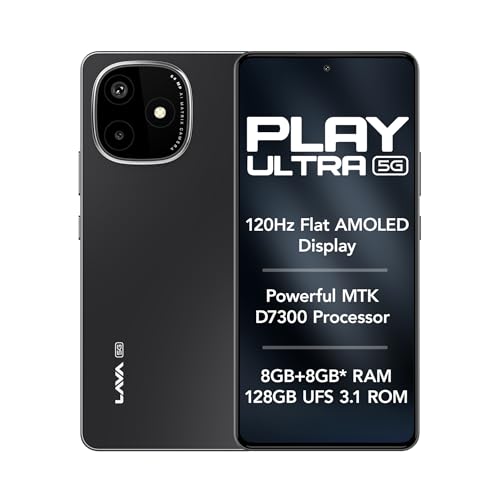 Image of Lava Play Ultra 5G (Arctic Slate, 8+8*GB RAM, 128GB Storage)|MTK D7300 Processor-700K+ Antutu| 6.67 inch FHD+AMOLED Display | 64MP Camera | UFS 3.1 Storage | 5000mAh Battery-33W fast charging | IP64 Rated