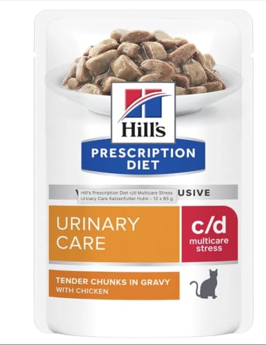 Hill's c/d Diätfutter für Katzen, Hühnergeschmack, 85g Portion