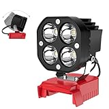 Azocek LED Work Light Compatible with Milwaukee 18V Battery, Azocek 40W 6000LM Flashlight, 18V Battery Cordless Work Light 120°Adjustable with Low Voltage Protection for Outdoors and Job Site Lighting