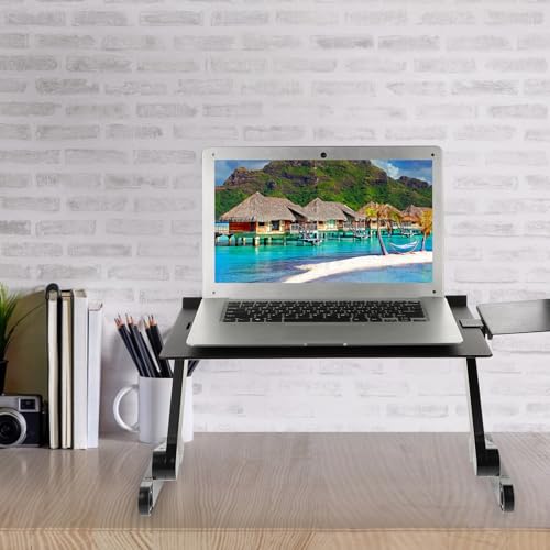 Soporte ajustable de aluminio para laptop con enfriamiento y mouse miniatura 5