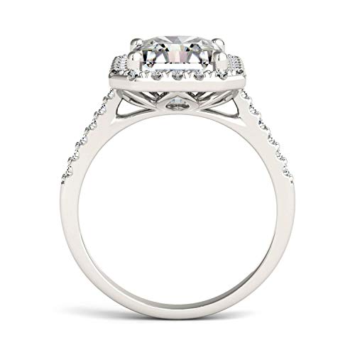 Charles & Colvard Created Moissanite 10x8mm Radiant Cut Engagement Ring for Women | 4.41 cttw DEW | Lab Grown | Solid 14K White Gold with Rhodium3