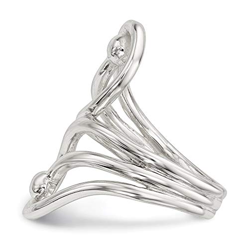 Fashion Ring Band 925 White Sterling Silver Women's Flat3