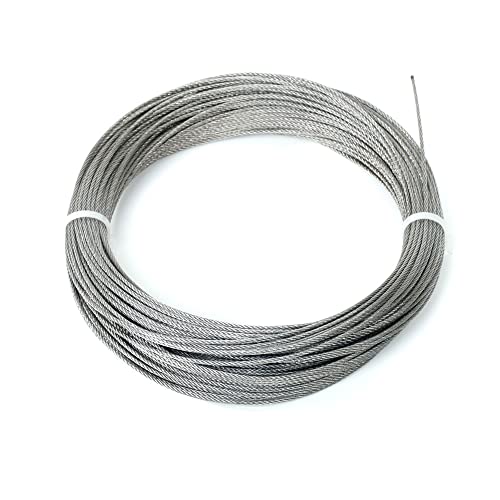 Picture Hanging Wire， 100Feet Picture Wire，50Lbs Heavy Duty Stainless Steel Wire   For Mirror Hanging Hardware， Picture, Lamps， Artwork Paintings,Portraits (100Feet) #TOP3