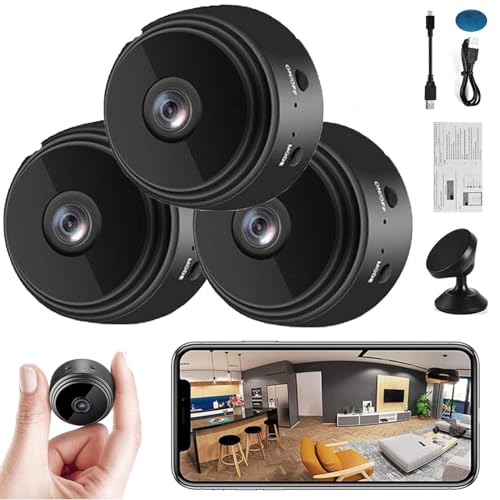 Camtrix Magnetic Mini Security Camera, Mini 1080p HD Wireless Magnetic Security Camera, Night Vision Motion Detection Security CAM Covert Cameras with App for Home Indoor Outdoor (2Pcs)