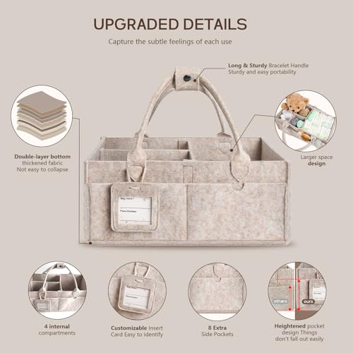 image for GEMII Diaper Caddy Organizer-Large Baby Caddy Organizer with Handle，