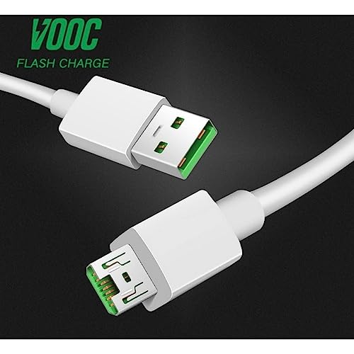 Image of Original 65W Micro USB Vooc Super Fast Data Sync Charging Cable Compatible with Oppo F11 K1 A9 F9 Pro A7 F11 Pro A5 A1K (Adapter & Micro Cable)