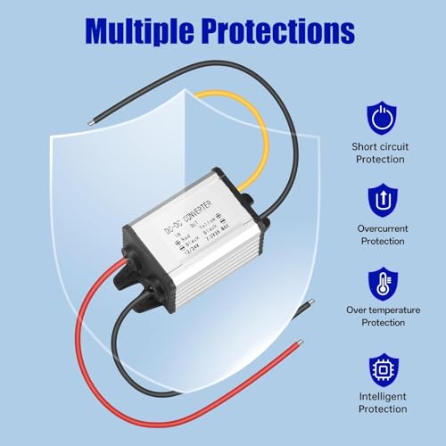 Xdingjiala DC 12 V auf 7,5 V Buck Wandler 24V auf 7,5V Step - down Konverter DC 10-30 V 3 A 22,5 W Abwärtswandler Spannungswandler für Auto, Fahrzeug, Motor, LED