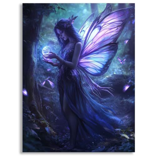 Pintura de diamantes 5D adultos mariposa, kit DIY con strass redondos 40x50 cm