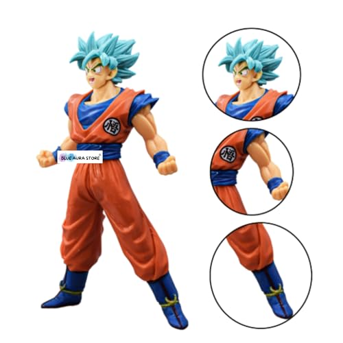 Image of FUNFOB Anime Action Figure Height-15cm Collectible Anime Figures PVC Multicolour | Go-k Blue Hair 15cm